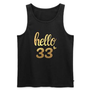 Hallo 33 gold - Männer Premium Bio Tank Top - Schwarz - Vorne - AI Model Male 178 light (178cm)