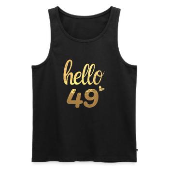 Hallo 49 gold - Männer Premium Bio Tank Top - Schwarz - Vorne - AI Model Male 178 light (178cm)