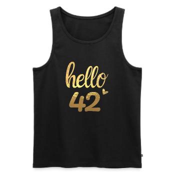 Hallo 42 gold - Männer Premium Bio Tank Top - Schwarz - Vorne - AI Model Male 178 light (178cm)