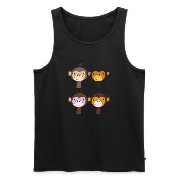 Gang of monkeys - Men's Premium Organic Tank Top - black - Front - AI Model Male 178 light (178cm)