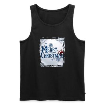 Joyeux Noël neige Noël Noël Vacances Père Noël - Débardeur bio Premium Homme - noir - Devant - Michal (187cm)