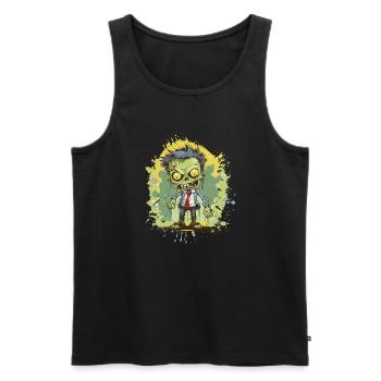 Bande dessinée de zombies - Débardeur bio Premium Homme - noir - Devant - AI Model Male 178 light (178cm)