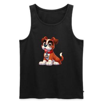 Boxer 2 - Männer Premium Bio Tank Top - Schwarz - Vorne - Michal (187cm)