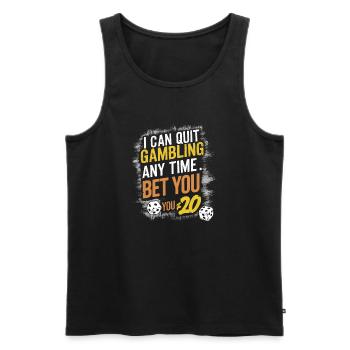 Gambling Humor – Bets for $20 - Men's Premium Organic Tank Top - black - Front - AI Model Male 178 light (178cm)