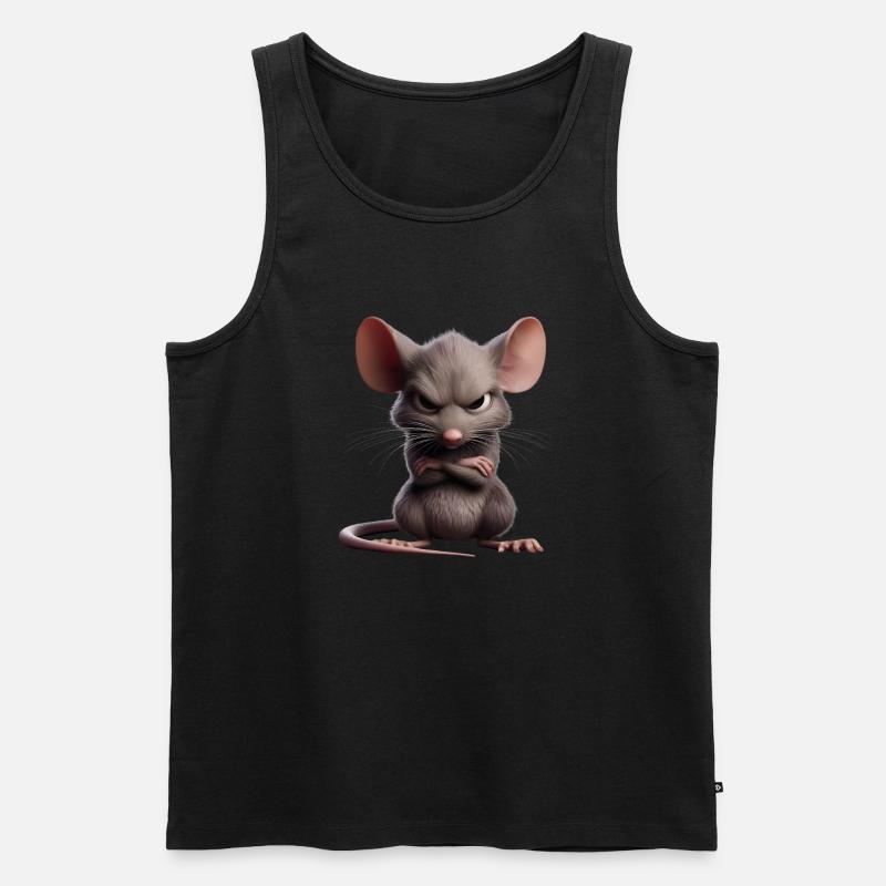 Ratte grimmig 2 - Männer Premium Bio Tank Top - Schwarz
