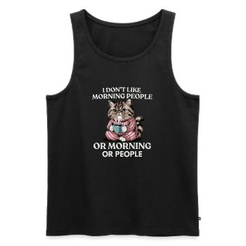 Ich mag keine Morgenmenschen oder Morgenmenschen oder Menschen - Männer Premium Bio Tank Top - Schwarz - Vorne - AI Model Male 178 light (178cm)