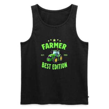Bauern Lachen - Lustige Farmer - Männer Premium Bio Tank Top - Schwarz - Vorne - AI Model Male 178 light (178cm)