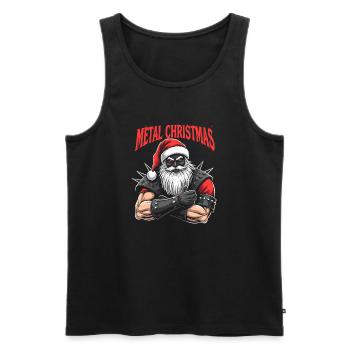 Heavy Metal Santa Claus Weihnachten - Männer Premium Bio Tank Top - Schwarz - Vorne - Michal (187cm)