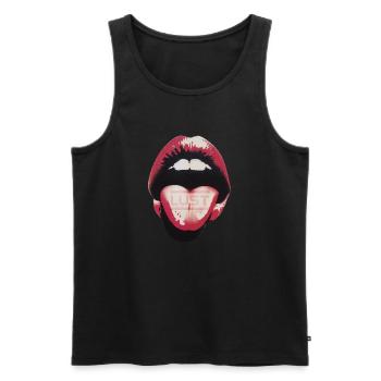 Mund der Lust - Männer Premium Bio Tank Top - Schwarz - Vorne - AI Model Male 178 light (178cm)