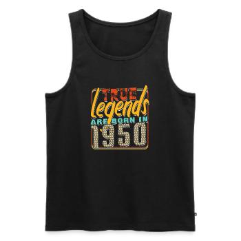 Wahre Legenden werden 1950 geboren Vintage Geburtstag - Männer Premium Bio Tank Top - Schwarz - Vorne - Michal (187cm)