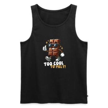 Barre de chocolat fraîche - Débardeur bio Premium Homme - noir - Devant - AI Model Male 178 light (178cm)
