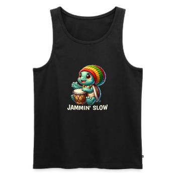 Reggae-Schildkröte - Männer Premium Bio Tank Top - Schwarz - Vorne - AI Model Male 178 light (178cm)