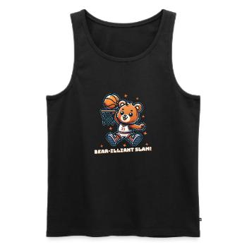 Basketball-Bär - Männer Premium Bio Tank Top - Schwarz - Vorne - AI Model Male 178 light (178cm)