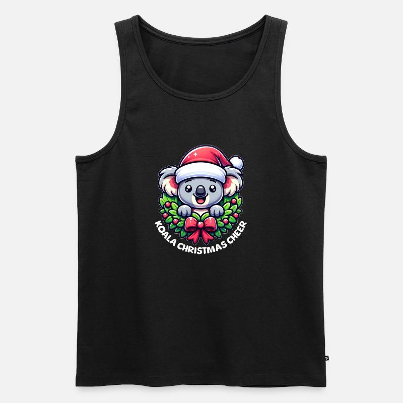 Weihnachts-Koala - Männer Premium Bio Tank Top - Schwarz