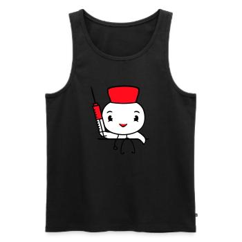 Ente Krankenschwester Arzt Spritze Krankenhaus süß - Männer Premium Bio Tank Top - Schwarz - Vorne - AI Model Male 178 light (178cm)