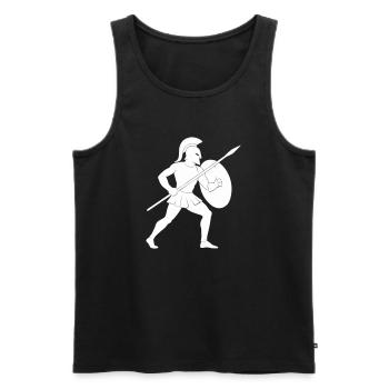 Guerrier spartiate - Débardeur bio Premium Homme - noir - Devant - AI Model Male 178 light (178cm)