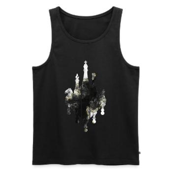 CHESS GAME CHESSBOARD CHESS - Men's Premium Organic Tank Top - black - Front - Michal (187cm)