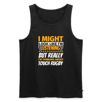 Touch Rugby lustiges Geschenk - Männer Premium Bio Tank Top - Schwarz - Vorne - Michal (187cm)