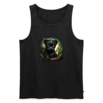 Black Baby Jaguar Wildcat Africa Wilderness - Men's Premium Organic Tank Top - black - Front - Michal (187cm)