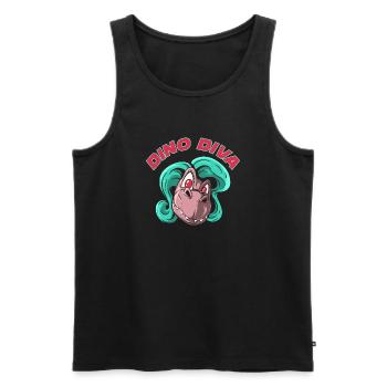 Dino Diva Dinosaur - Men's Premium Organic Tank Top - black - Front - AI Model Male 178 light (178cm)