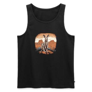 Kangaroo Baby Kangaroo Marsupial Kangaroo - Men's Premium Organic Tank Top - black - Front - AI Model Male 178 light (178cm)