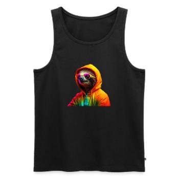 Faultier Sonnenbrille Cooles Faultier Wildnis - Männer Premium Bio Tank Top - Schwarz - Vorne - Michal (187cm)