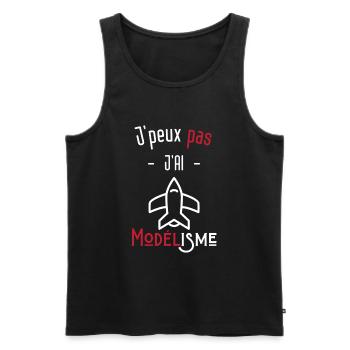 j'peux pas j'ai modélisme - Débardeur bio Premium Homme - noir - Devant - Michal (187cm)