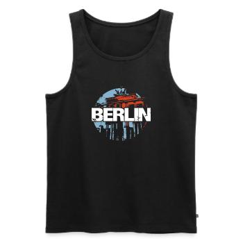 Porte de Brandebourg, Berlin, Allemagne - Débardeur bio Premium Homme - noir - Devant - AI Model Male 178 light (178cm)