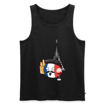 FranceBall - Men's Premium Organic Tank Top - black - Front - Michal (187cm)