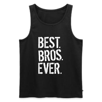BEST. BROS. EVER. - Männer Premium Bio Tank Top - Schwarz - Vorne - Michal (187cm)