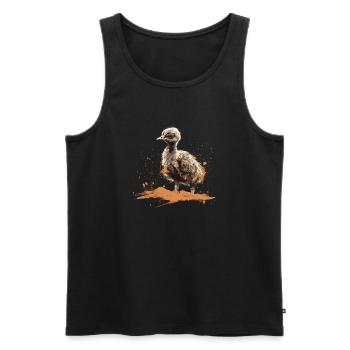 Bébé Oiseau Autruche Poussin Afrique - Débardeur bio Premium Homme - noir - Devant - AI Model Male 178 light (178cm)