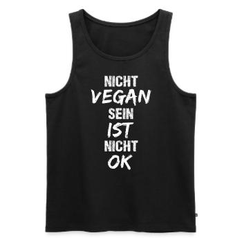 Nicht Vegan Sein Ist Nicht Okey Kein Fleisch Vegan - Männer Premium Bio Tank Top - Schwarz - Vorne - Michal (187cm)