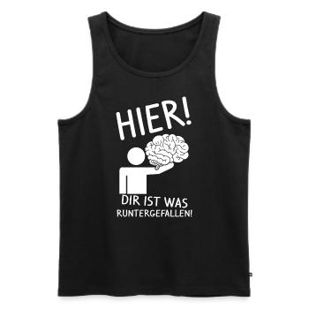 Strich Figur Gehirn Runtergefallen Dummkopf Lustig - Männer Premium Bio Tank Top - Schwarz - Vorne - AI Model Male 178 light (178cm)