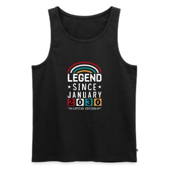 2030 Legend Since Birthday Gift January - Men's Premium Organic Tank Top - black - Front - AI Model Male 178 light (178cm)