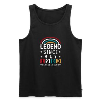 1983 Legend Since Birthday Gift May - Men's Premium Organic Tank Top - black - Front - Michal (187cm)