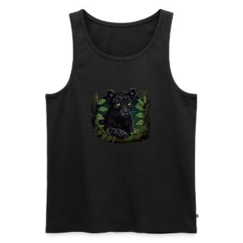 Black Baby Jaguar Wildcat Africa Wilderness - Men's Premium Organic Tank Top - black - Front - Michal (187cm)