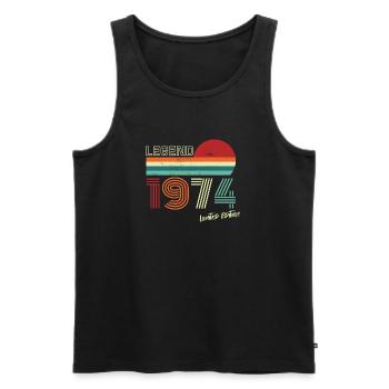 Legend 1974 Birthday Shirt Gift Anniversary - Men's Premium Organic Tank Top - black - Front - Michal (187cm)