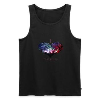 festival - Men's Premium Organic Tank Top - black - Front - AI Model Male 178 light (178cm)