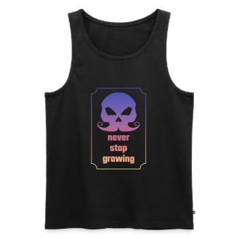 lustiger Spruch, Bart, Beard, Mustache - Männer Premium Bio Tank Top - Schwarz - Vorne - AI Model Male 178 light (178cm)