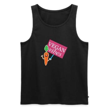 Design Vegan Vibes pour les fiers végétaliens - Débardeur bio Premium Homme - noir - Devant - AI Model Male 178 light (178cm)