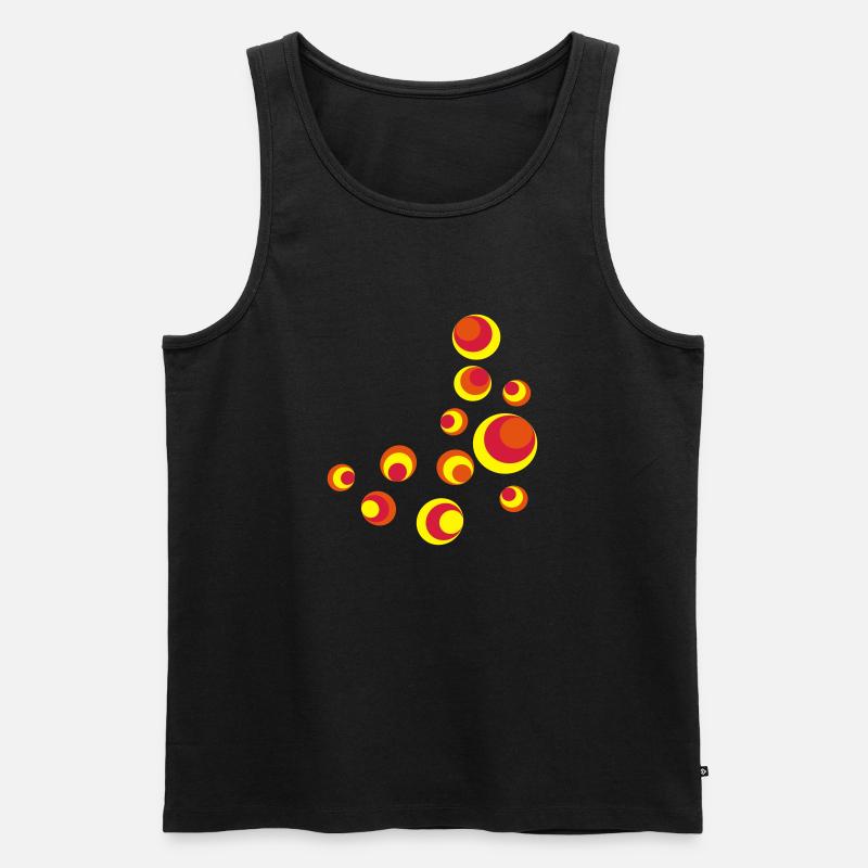Retro Circles - Männer Premium Bio Tank Top - Schwarz