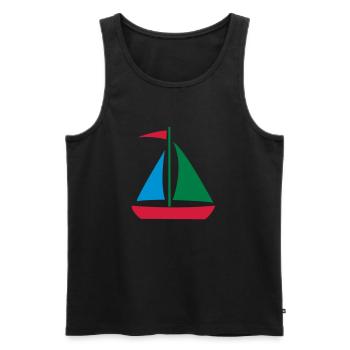 sailboat_2_3clr - Men's Premium Organic Tank Top - black - Front - Michal (187cm)