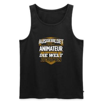 ANIMATEUR - Der Auserwählte - Männer Premium Bio Tank Top - Schwarz - Vorne - Michal (187cm)