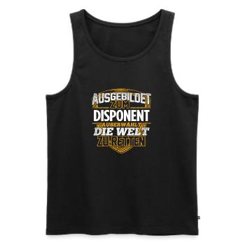DISPONENT - Der Auserwählte - Männer Premium Bio Tank Top - Schwarz - Vorne - Michal (187cm)