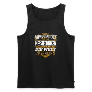 MESSTECHNIKER - Der Auserwählte - Männer Premium Bio Tank Top - Schwarz - Vorne - Michal (187cm)