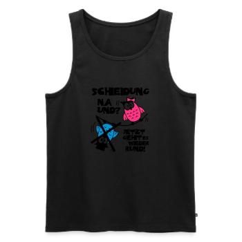 Scheidung na und - Brauteule mit Bräutigam X - Männer Premium Bio Tank Top - Schwarz - Vorne - Michal (187cm)