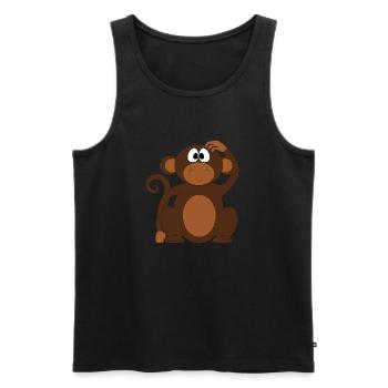 Monkey collection - Men's Premium Organic Tank Top - black - Front - Michal (187cm)