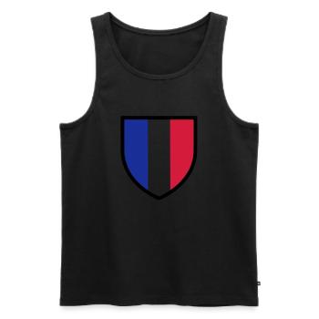 blason, écusson, drapeau France (T) - Débardeur bio Premium Homme - noir - Devant - AI Model Male 178 light (178cm)