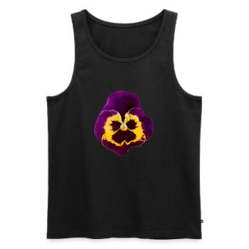 Pansy / viola - Men's Premium Organic Tank Top - black - Front - AI Model Male 178 light (178cm)