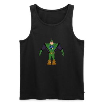 Capitaine Qwark - Débardeur bio Premium Homme - noir - Devant - Michal (187cm)